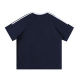 Contrast Tape Crewneck Cotton T-Shirt