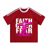 Contrast Tape Crewneck Cotton T-Shirt