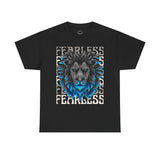 Fearless Lion Unisex Heavy Cotton Tee, Graphic Tee, Animal Lover Apparel, Motivational Shirt, Gift for Him/Her, Casual Wear