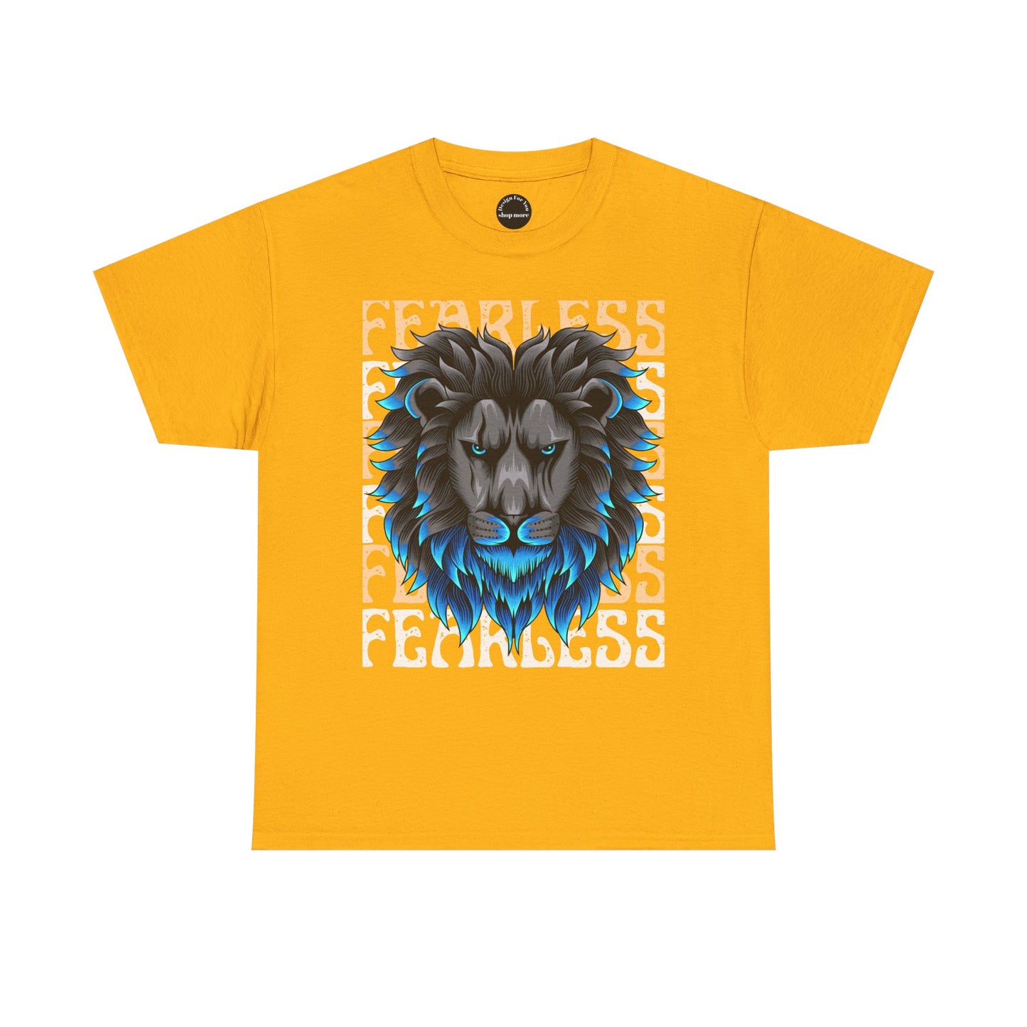 Fearless Lion Unisex Heavy Cotton Tee, Graphic Tee, Animal Lover Apparel, Motivational Shirt, Gift for Him/Her, Casual Wear