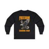 Freedom Soaring High Long Sleeve Tee | Unisex Cotton Shirt, Eagle Graphic Tee, Casual Wear