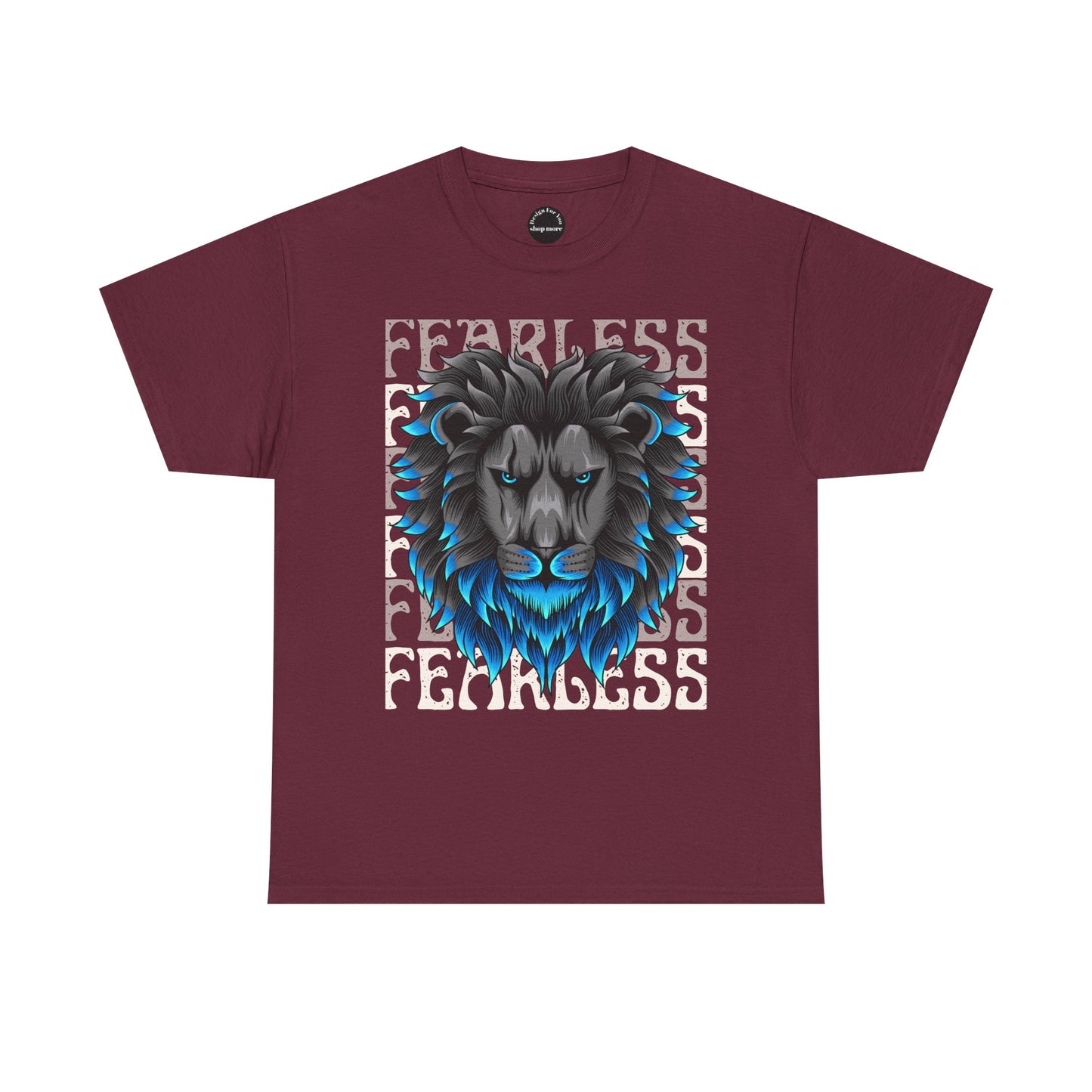 Fearless Lion Unisex Heavy Cotton Tee, Graphic Tee, Animal Lover Apparel, Motivational Shirt, Gift for Him/Her, Casual Wear