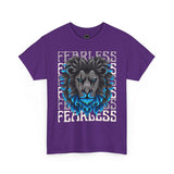 Fearless Lion Unisex Heavy Cotton Tee, Graphic Tee, Animal Lover Apparel, Motivational Shirt, Gift for Him/Her, Casual Wear