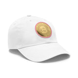 Stylish Bitcoin Dad Hat with Leather Patch, Casual Baseball Cap, Perfect Gift for Crypto Enthusiasts