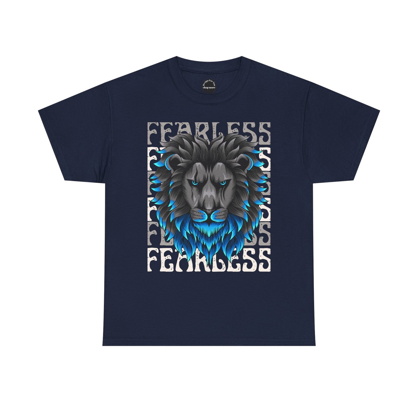 Fearless Lion Unisex Heavy Cotton Tee, Graphic Tee, Animal Lover Apparel, Motivational Shirt, Gift for Him/Her, Casual Wear