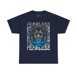 Fearless Lion Unisex Heavy Cotton Tee, Graphic Tee, Animal Lover Apparel, Motivational Shirt, Gift for Him/Her, Casual Wear