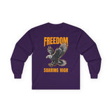 Freedom Soaring High Long Sleeve Tee | Unisex Cotton Shirt, Eagle Graphic Tee, Casual Wear