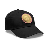 Stylish Bitcoin Dad Hat with Leather Patch, Casual Baseball Cap, Perfect Gift for Crypto Enthusiasts