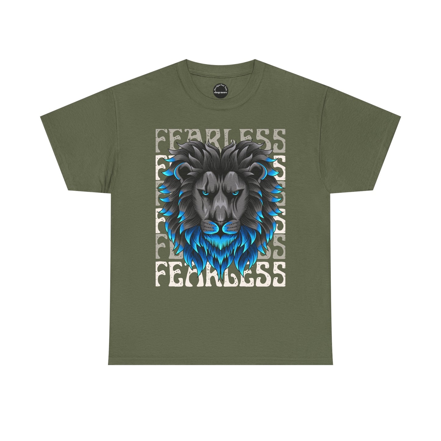 Fearless Lion Unisex Heavy Cotton Tee, Graphic Tee, Animal Lover Apparel, Motivational Shirt, Gift for Him/Her, Casual Wear