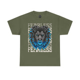 Fearless Lion Unisex Heavy Cotton Tee, Graphic Tee, Animal Lover Apparel, Motivational Shirt, Gift for Him/Her, Casual Wear