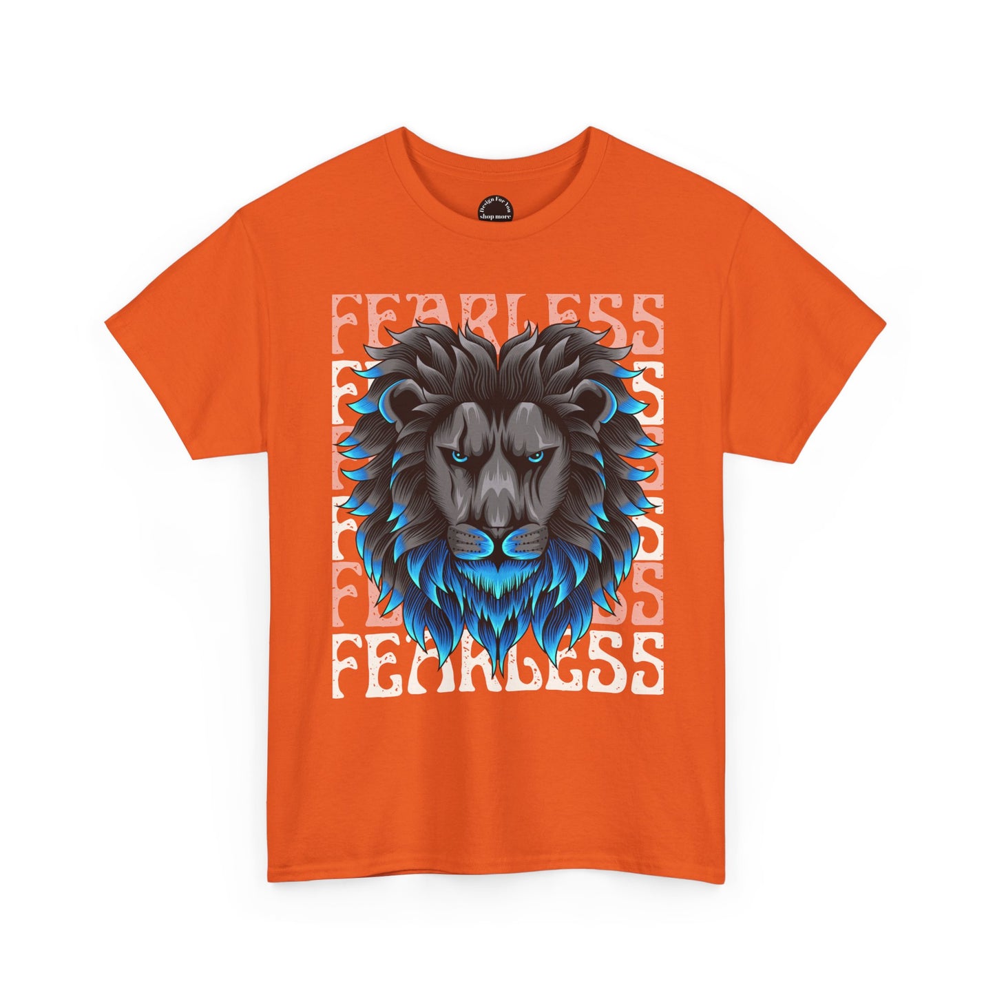 Fearless Lion Unisex Heavy Cotton Tee, Graphic Tee, Animal Lover Apparel, Motivational Shirt, Gift for Him/Her, Casual Wear