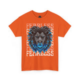 Fearless Lion Unisex Heavy Cotton Tee, Graphic Tee, Animal Lover Apparel, Motivational Shirt, Gift for Him/Her, Casual Wear