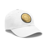 Stylish Bitcoin Dad Hat with Leather Patch, Casual Baseball Cap, Perfect Gift for Crypto Enthusiasts