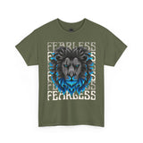 Fearless Lion Unisex Heavy Cotton Tee, Graphic Tee, Animal Lover Apparel, Motivational Shirt, Gift for Him/Her, Casual Wear