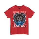 Fearless Lion Unisex Heavy Cotton Tee, Graphic Tee, Animal Lover Apparel, Motivational Shirt, Gift for Him/Her, Casual Wear