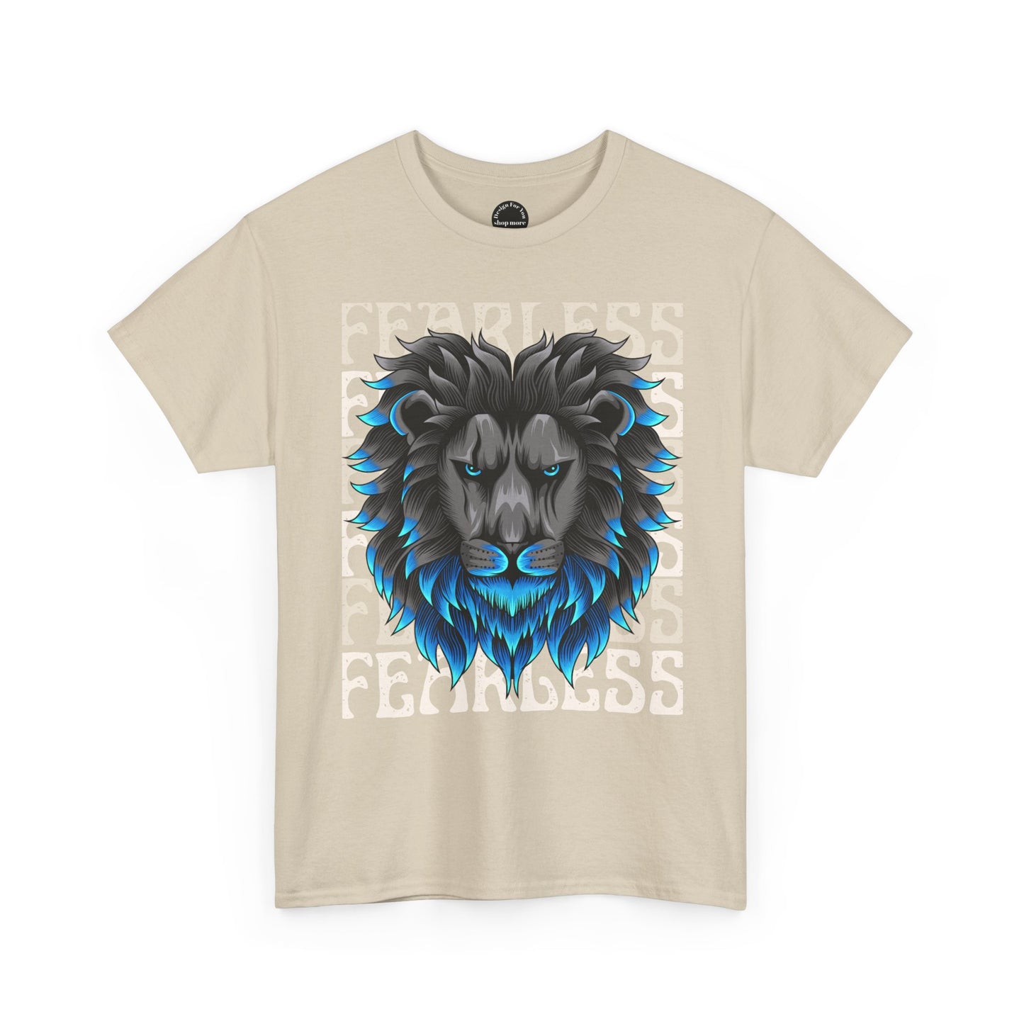 Fearless Lion Unisex Heavy Cotton Tee, Graphic Tee, Animal Lover Apparel, Motivational Shirt, Gift for Him/Her, Casual Wear