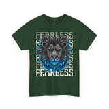 Fearless Lion Unisex Heavy Cotton Tee, Graphic Tee, Animal Lover Apparel, Motivational Shirt, Gift for Him/Her, Casual Wear