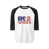 USA Flag Unisex Raglan Shirt - Patriotic Apparel, Independence Day, Casual Wear, Sports Team