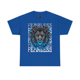 Fearless Lion Unisex Heavy Cotton Tee, Graphic Tee, Animal Lover Apparel, Motivational Shirt, Gift for Him/Her, Casual Wear
