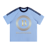 Contrast Tape Crewneck Cotton T-Shirt