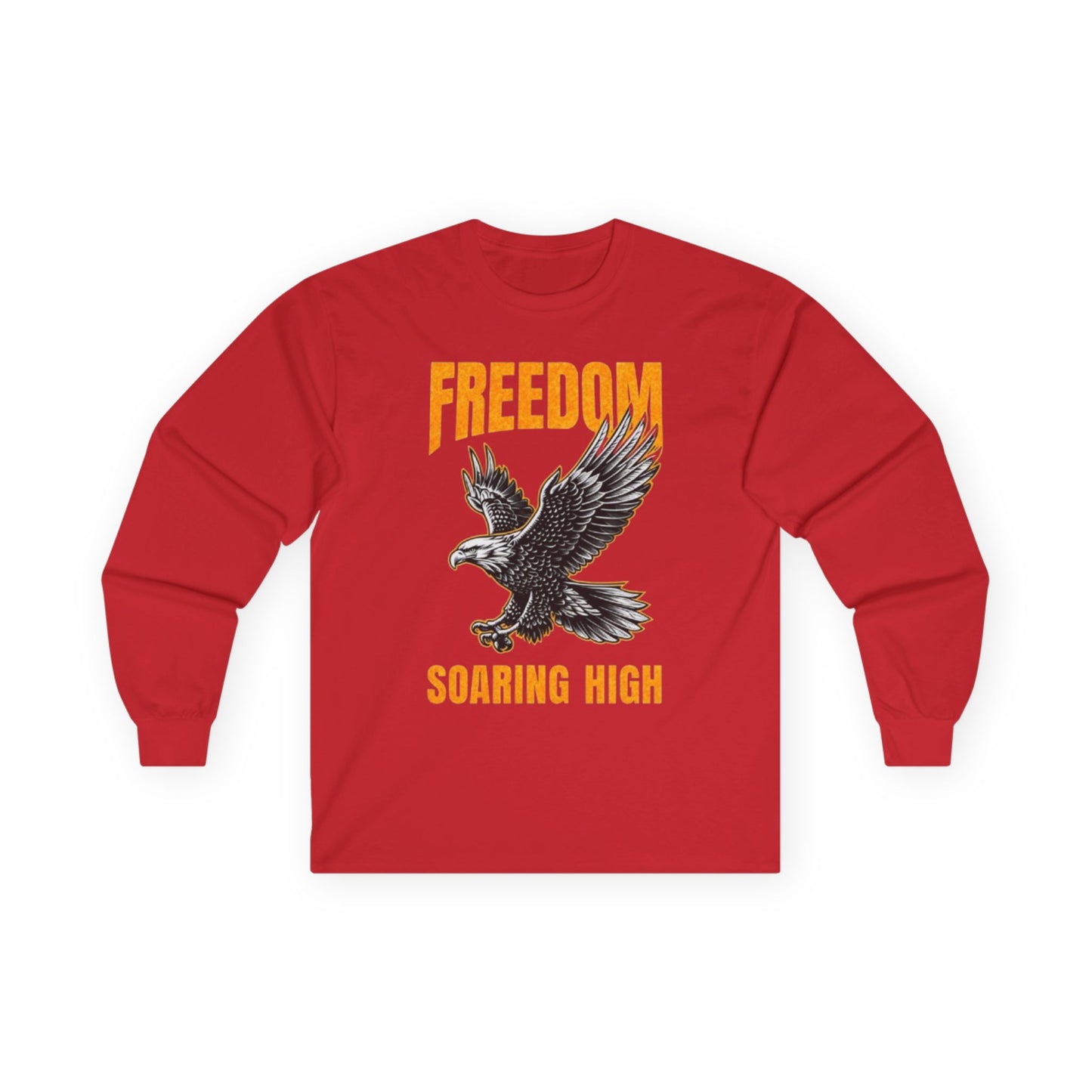Freedom Soaring High Long Sleeve Tee | Unisex Cotton Shirt, Eagle Graphic Tee, Casual Wear