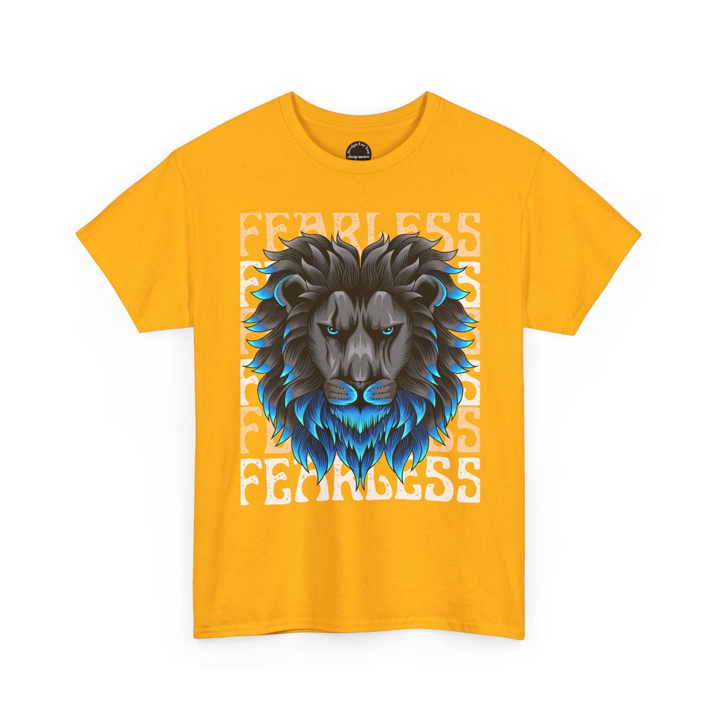 Fearless Lion Unisex Heavy Cotton Tee, Graphic Tee, Animal Lover Apparel, Motivational Shirt, Gift for Him/Her, Casual Wear