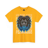 Fearless Lion Unisex Heavy Cotton Tee, Graphic Tee, Animal Lover Apparel, Motivational Shirt, Gift for Him/Her, Casual Wear
