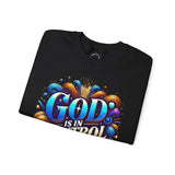 Printify God is in Control Sweatshirt - Bold Inspirational Design