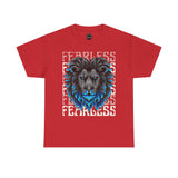 Fearless Lion Unisex Heavy Cotton Tee, Graphic Tee, Animal Lover Apparel, Motivational Shirt, Gift for Him/Her, Casual Wear