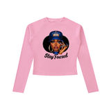 Dyed Washed Raglan Long Sleeve Slim T-Shirt