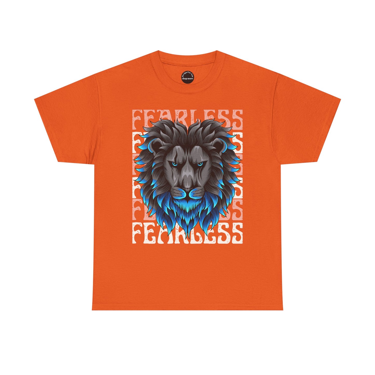 Fearless Lion Unisex Heavy Cotton Tee, Graphic Tee, Animal Lover Apparel, Motivational Shirt, Gift for Him/Her, Casual Wear