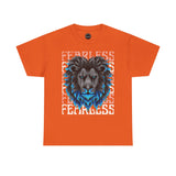 Fearless Lion Unisex Heavy Cotton Tee, Graphic Tee, Animal Lover Apparel, Motivational Shirt, Gift for Him/Her, Casual Wear