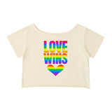 Off-Shoulder Rolled Hem Cotton T-Shirt