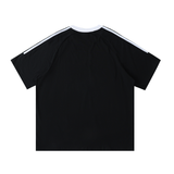 Contrast Tape Crewneck Cotton T-Shirt