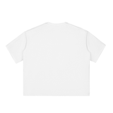 Boxy Half-Sleeve Raw-Edge T-Shirt