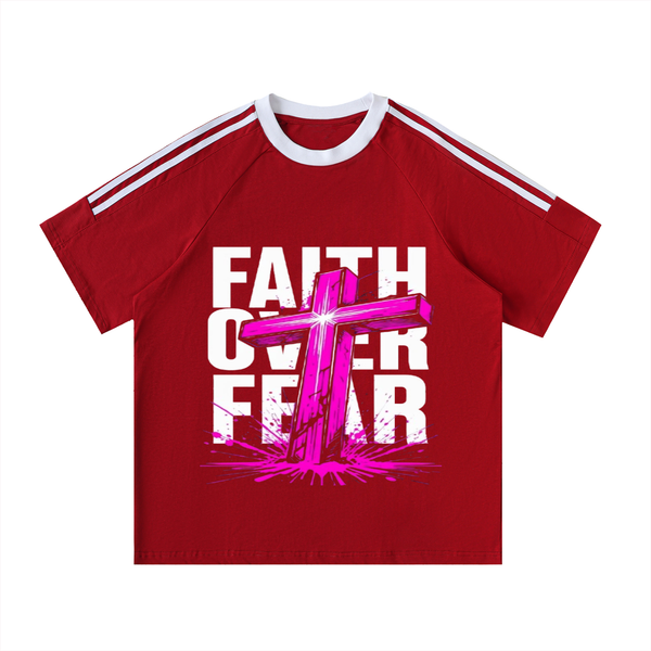 Contrast Tape Crewneck Cotton T-Shirt