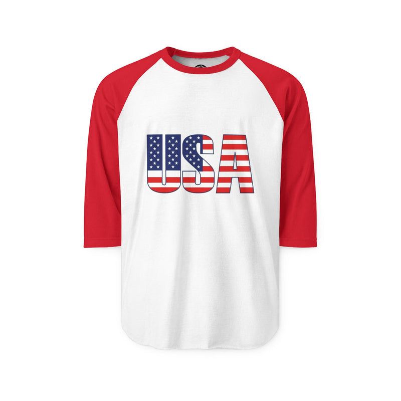 USA Flag Unisex Raglan Shirt - Patriotic Apparel, Independence Day, Casual Wear, Sports Team