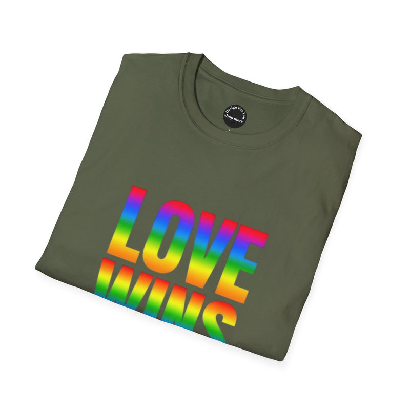 Rainbow Pride Love Wins T-Shirt, LGBTQ+ Equality Tee, Unisex Graphic Shirt