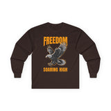 Freedom Soaring High Long Sleeve Tee | Unisex Cotton Shirt, Eagle Graphic Tee, Casual Wear