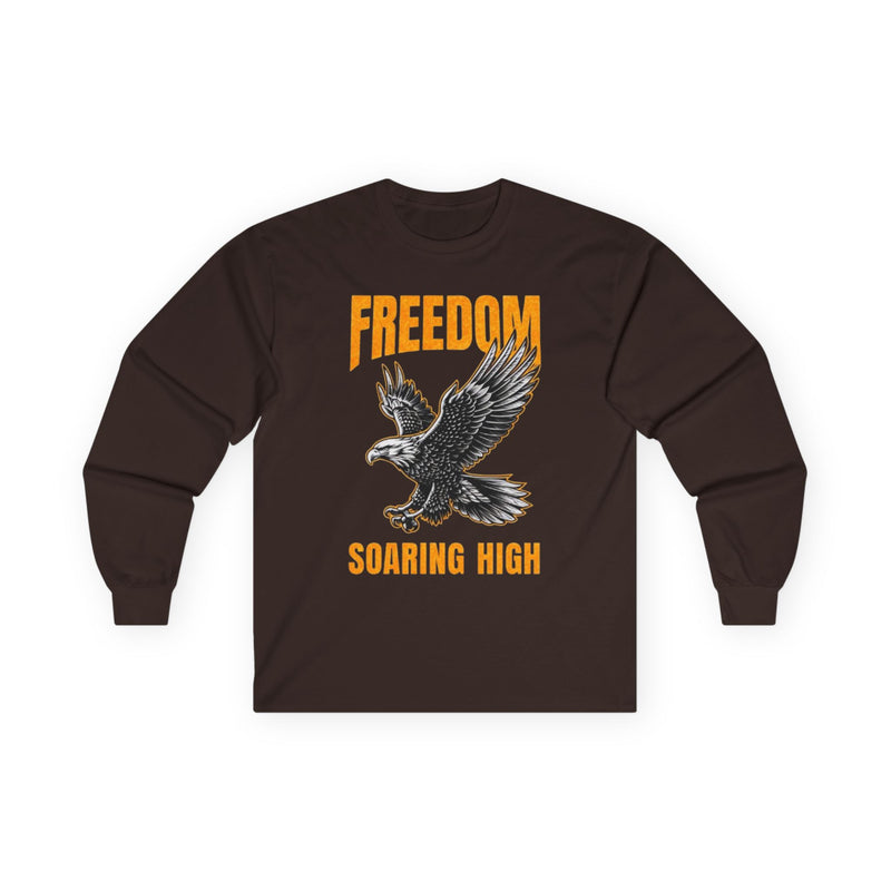 Freedom Soaring High Long Sleeve Tee | Unisex Cotton Shirt, Eagle Graphic Tee, Casual Wear