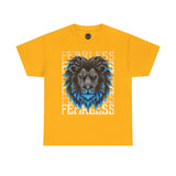 Fearless Lion Unisex Heavy Cotton Tee, Graphic Tee, Animal Lover Apparel, Motivational Shirt, Gift for Him/Her, Casual Wear