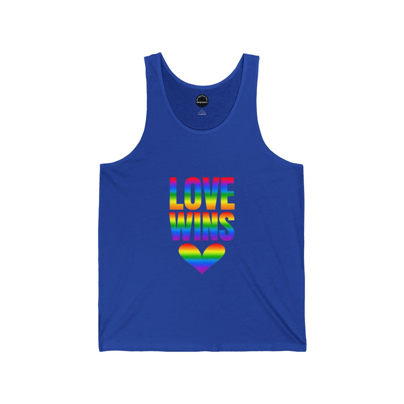 Love Wins Unisex Jersey Tank, LGBTQ Pride Apparel, Love Wins Sleeveless Shirt, Summer fashion