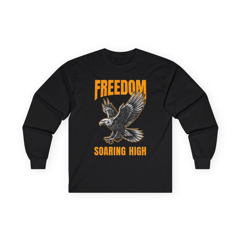 Freedom Soaring High Long Sleeve Tee | Unisex Cotton Shirt, Eagle Graphic Tee, Casual Wear