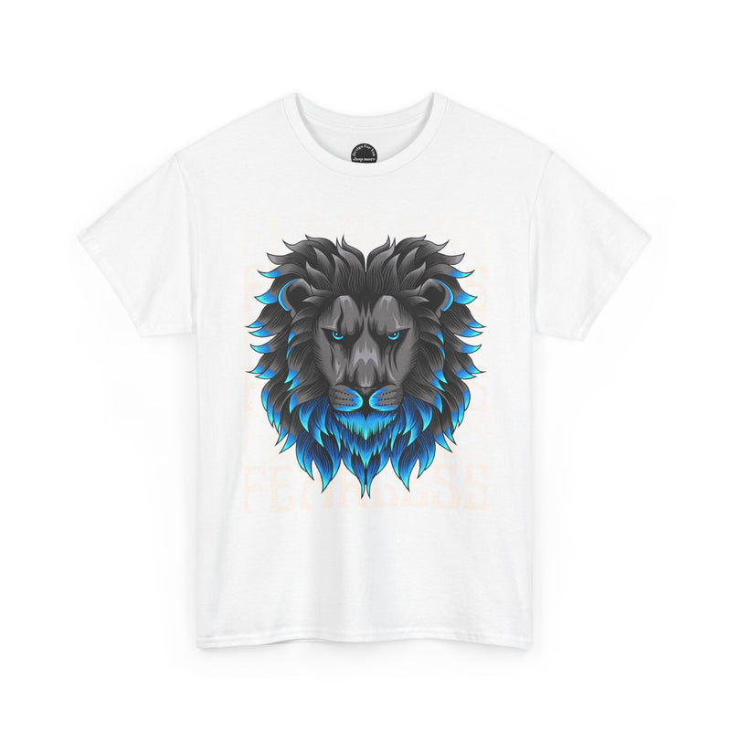 Fearless Lion Unisex Heavy Cotton Tee, Graphic Tee, Animal Lover Apparel, Motivational Shirt, Gift for Him/Her, Casual Wear