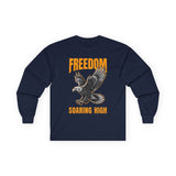 Freedom Soaring High Long Sleeve Tee | Unisex Cotton Shirt, Eagle Graphic Tee, Casual Wear