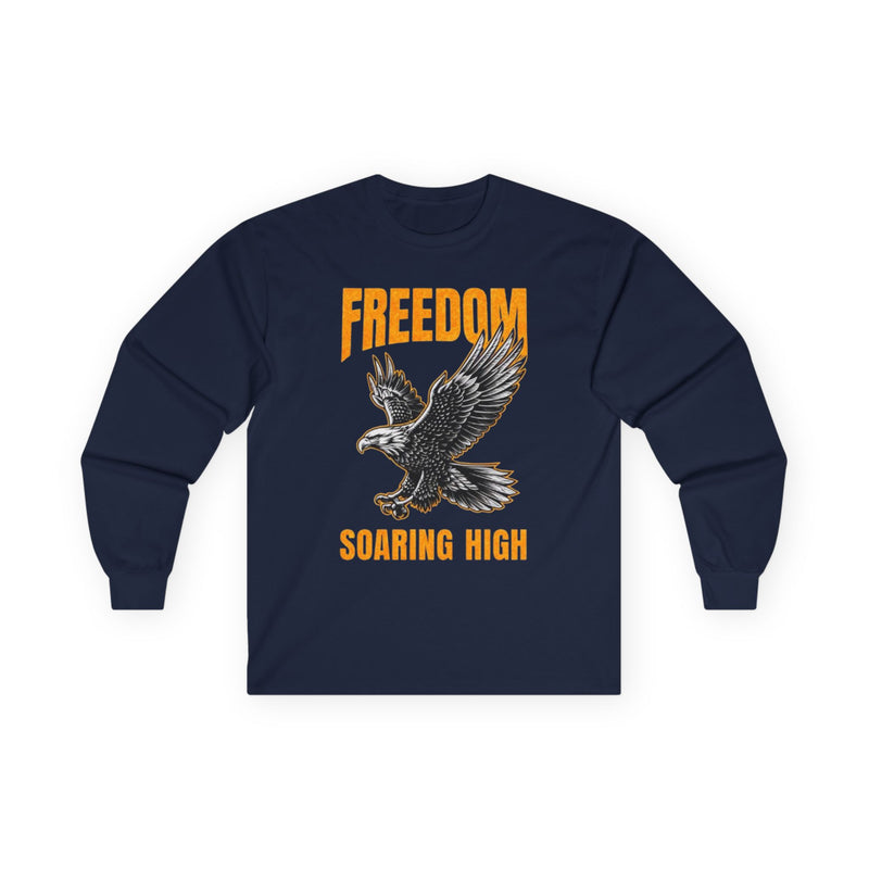 Freedom Soaring High Long Sleeve Tee | Unisex Cotton Shirt, Eagle Graphic Tee, Casual Wear