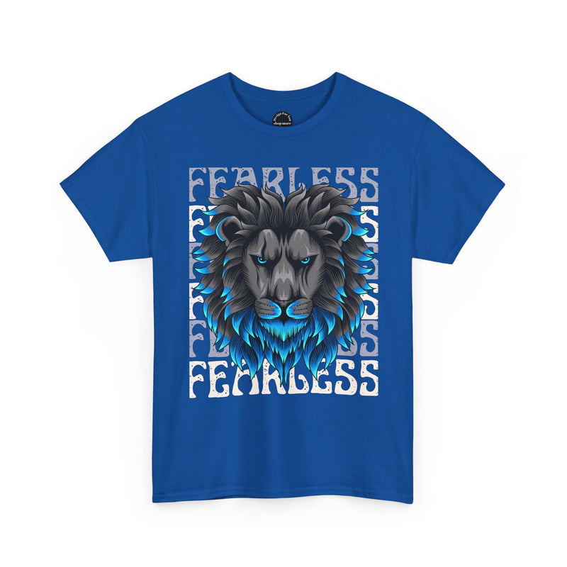 Fearless Lion Unisex Heavy Cotton Tee, Graphic Tee, Animal Lover Apparel, Motivational Shirt, Gift for Him/Her, Casual Wear