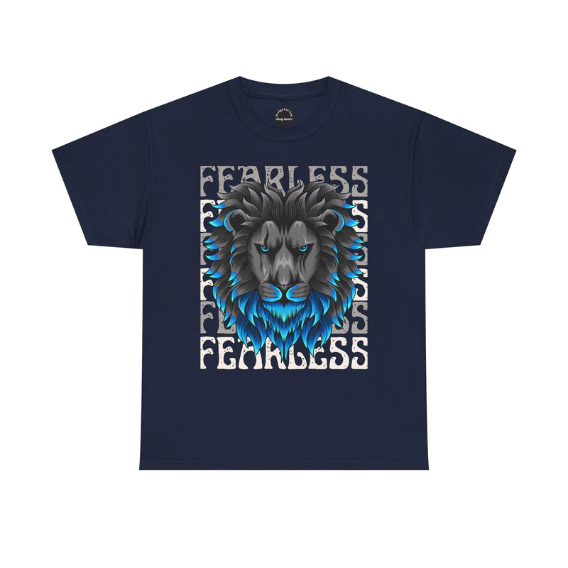 Fearless Lion Unisex Heavy Cotton Tee, Graphic Tee, Animal Lover Apparel, Motivational Shirt, Gift for Him/Her, Casual Wear