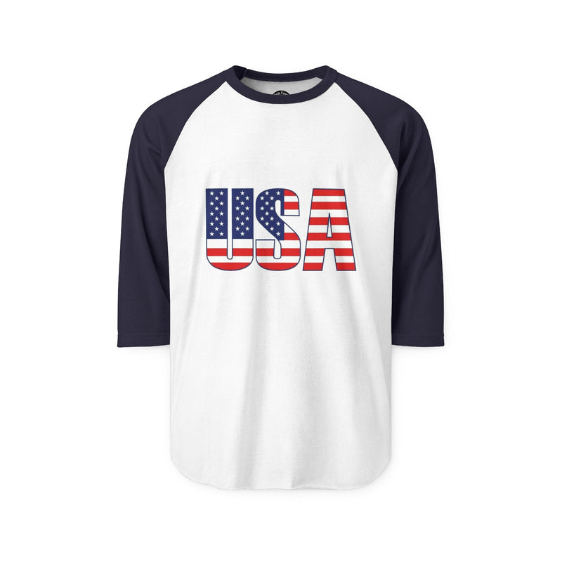 USA Flag Unisex Raglan Shirt - Patriotic Apparel, Independence Day, Casual Wear, Sports Team