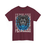 Fearless Lion Unisex Heavy Cotton Tee, Graphic Tee, Animal Lover Apparel, Motivational Shirt, Gift for Him/Her, Casual Wear